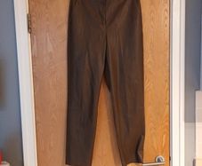 Primark   Brown Faux Leather  Trousers.  S.12.  New.