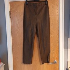 Primark   Brown Faux Leather  Trousers.  S.12.  New.