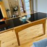 Glass/pine coffee Table Image 2