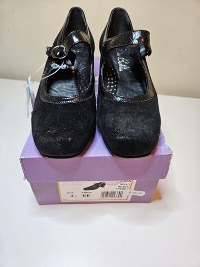 kelly black suede dress pumps Da Bella leather RRP100 euro NEW & Boxed Size 3 UK  & 4 UK fitting EE