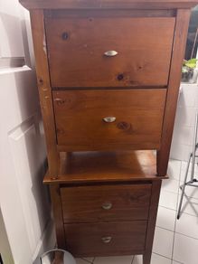 2 x Mahogany Solid Wood Bedside Tables
