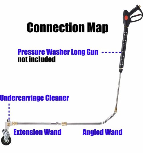 Pressure Washer Undercarriage Cleaner, Under Car Wash, with 45 Degree Angled Wand