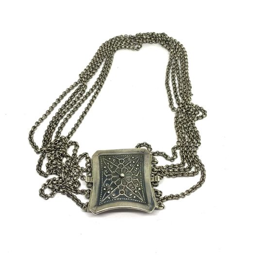 Antique Biedermeier 800 Silver Choker Necklace