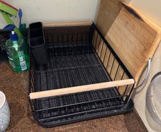 [PRE-ORDER] Modern Black Dish Drainer Rack + FREE Large Wooden Chopping Board