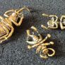 3 brass Insects, solid brass. Image 2