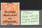 Ireland June-Nov 1922 Alex Thom 2d Orange Sg34 Variety Overprint Shift to Bottom.
