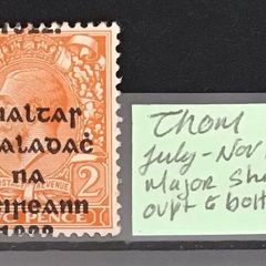 Ireland June-Nov 1922 Alex Thom 2d Orange Sg34 Variety Overprint Shift to Bottom.