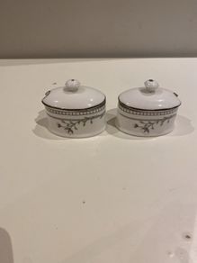 Pair of small Royal Grafton  lidded pots condiments or  dipping dishes