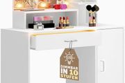 Dressing Table  with LED Lighting Mirror Drawer 3 Shelves