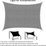 Sun Shade Sail 2m x 3m Grey Rectangular Waterproof Garden Sun Sail Outdoor Patio Party Sunscreen Awning Canopy 98% UV Block With Rope (FREE POSTAGE) Image 3