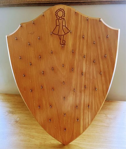 medal display shield solid oak 54cm x 40cm