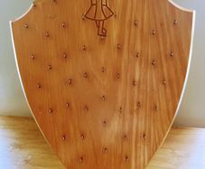 medal display shield solid oak 54cm x 40cm