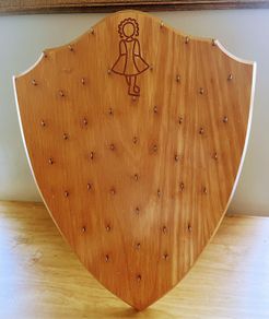 medal display shield solid oak 54cm x 40cm