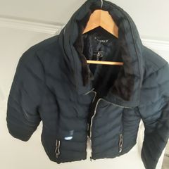 ladies navy quilted jacket