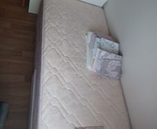 Single bed with headboard and double drawer divan.3 sets of bed clothes and mattress protector, barely used.