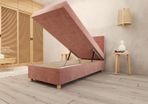Single upholstered bed with storage box and mattress PIANO