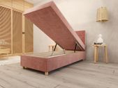 Single upholstered bed with storage box and mattress PIANO