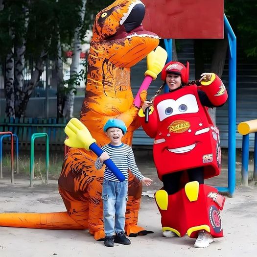 SEASONAL SALE Dinosaur Costume for Adult Inflatable T-REX Costume Funny Halloween Dinosaur Costume Party Cosplay Fancy Dress Jumpsuit