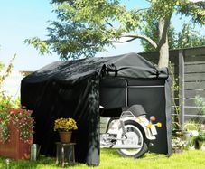 2.2 x 1.6 m Garden Storage Tent, Waterproof Anti-UV Bike Tent with Roll-up Zipper Door, Galvanised Outdoor Storage Shelter Carport for Bike, Motorbike, Garden Tools, Dark Grey