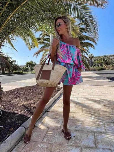 Blue-pink Jumpsuit Xs-m