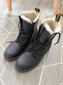 Dr. Martens 1460 Serena Fur-Lined Boots ,UK 7 , US 9 , Black
