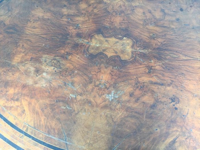 Antique oval table. Top is removable. 48"/122cm x 34"/87cm