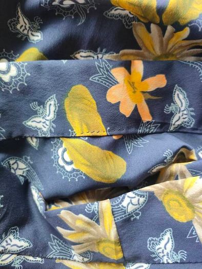 Handmade Navy Floral Summer Dress Medium Postage included