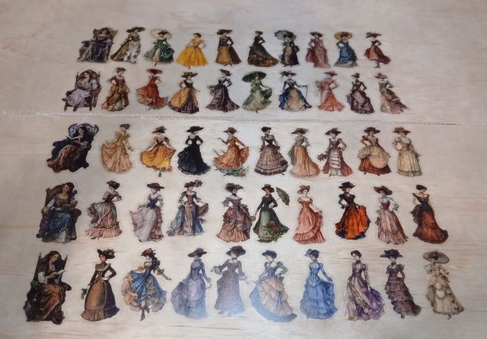 50pcs Vintage Transparent Stickers Decals