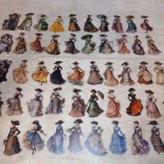 50pcs Vintage Transparent Stickers Decals