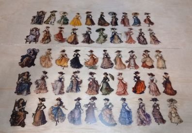 50pcs Vintage Transparent Stickers Decals
