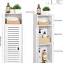 Waterproof Bathroom Cabinets, Storage Accessories Floor Standing Cabinet for Bathroom,Furniture for Bedroom Kitchen Hallway,Storage Cupboard Unit with Daily use Layer 80x20x24cm Image 2