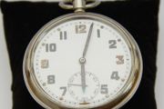 Vintage Silver Cased Swiss made Military Issue Pocket Watch