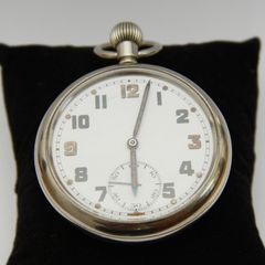 Vintage Silver Cased Swiss made Military Issue Pocket Watch