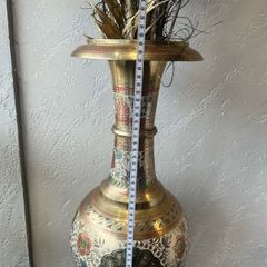 indian hand made brass vase