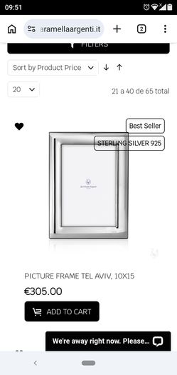 Zaramella Argenti sterling silver picture frame - Tel Aviv - 10 x 15