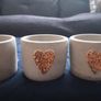 Miniature Painted Terracotta Pots Decorated with Glitter Star/Heart  ..  Three for 9.00e or 4.00e Each . Price Drop Image 6