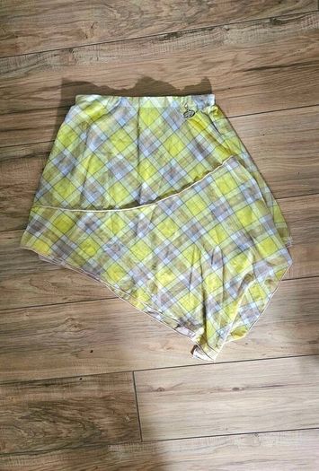 Diesel Yellow Tartan Asymmetrical Skirt