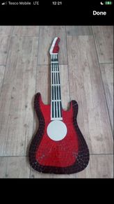 Mosaic decorated wooden base guitar