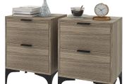Set of Two Wood Effect Bedside Tables