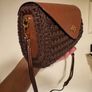 Crochet crossbody bag in chocolate colour Image 6