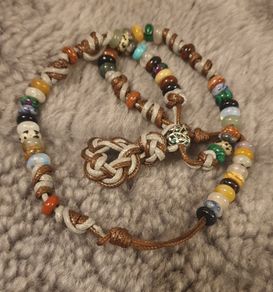 Celtic Knot Rosary style beaded handmade necklace