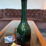 Tall Cobalt Green Studio Vase in the Shape of a Bottle 1960s Image 2