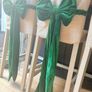 New forest green velvet oversized counter stool bow with exaggerated length Image 3