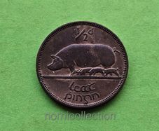 Ireland 1953 year Bronze Half Penny.