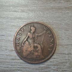 Great Britain UK 1927 Half Penny George V Coin - free standard postage