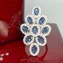 Silver Blue & White Sapphire Ring Image 9