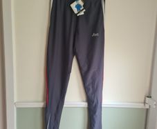womens ASICS duotech tight stretch jogging leggings track ends Size XL grey red BRAND NEW WITH TAGS BNWT