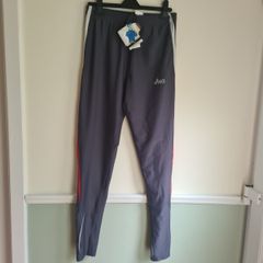 womens ASICS duotech tight stretch jogging leggings track ends Size XL grey red BRAND NEW WITH TAGS BNWT