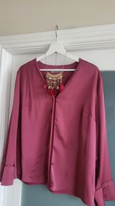 Paul Costello raspberry blouse Sz M (Fit 10-12 UK)