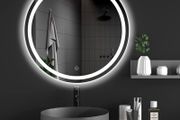 500mm Round LED Bathroom Mirror with Light, Wall Mounted Makeup Mirror with Cold White Light, Anti-Fog, IP44, Large Circle Mirror Backlit + Front Light (FREE POSTAGE)